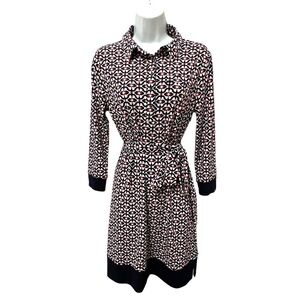 41 HAWTHORNE Navy & Red Collared Button Shirt Dress, Size Small
